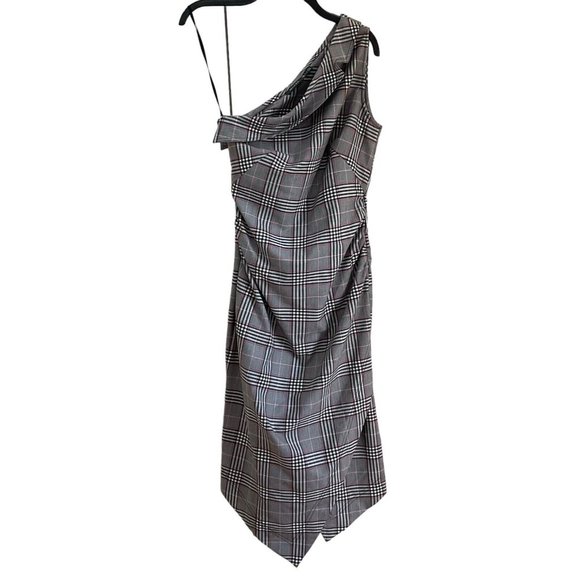 Anthropologie Maeve One-Shoulder Asymmetrical Slim Midi Dress Womens Sz 2 Black - Picture 5 of 13